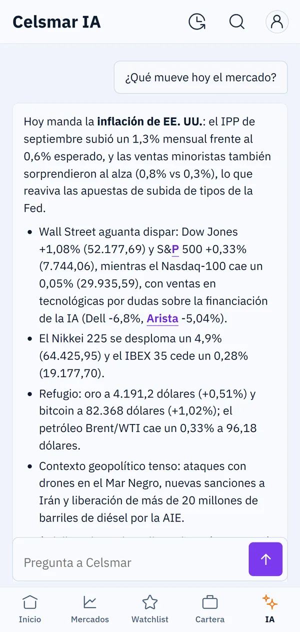 Pregunta con tus palabras. Responde con datos del día.